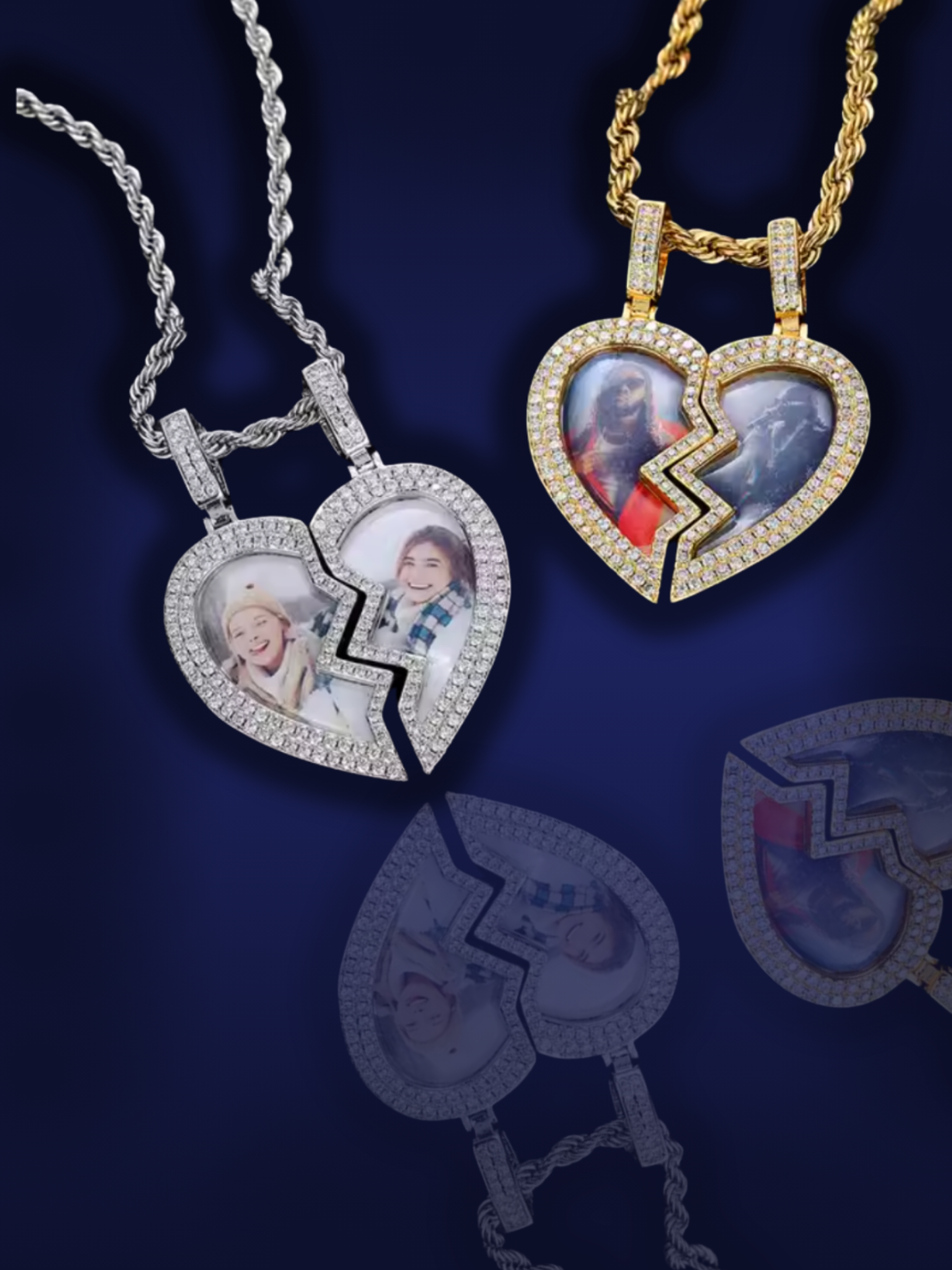 Broken Heart Photo Pendant Necklace